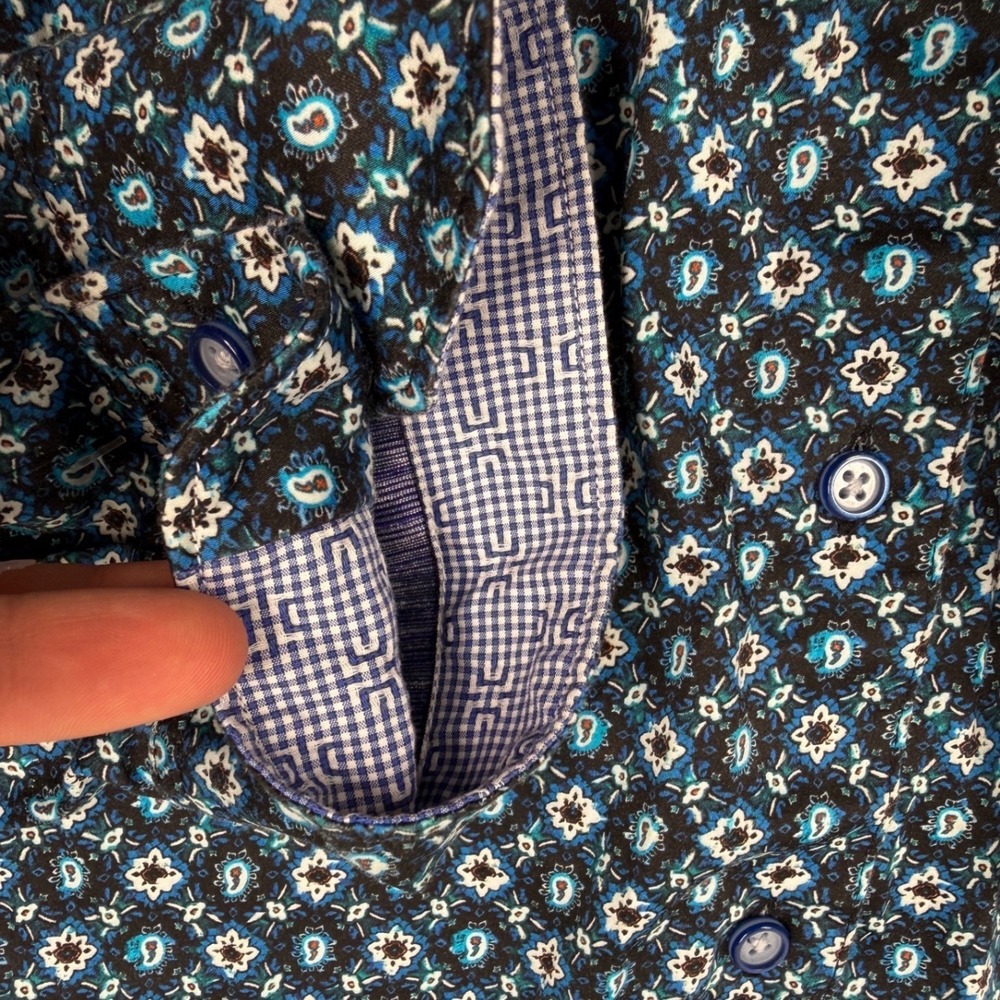 Robert Graham Button Up Shirt Mens 2XL Blue Paisley Medallion Classic Fit LS - Picture 7 of 8